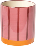 Bloempot - smalle streep - oranje/roze/burgundy