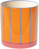 Bloempot met smalle streep - blauw/oranje/roze