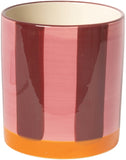Bloempot met strepen - oranje/roze/burgundy