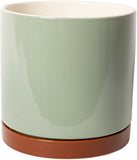 Bloempot - olijfgroen/bruin -15 cm