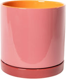 Bloempot - oranje/roze/burgundy - 12 cm