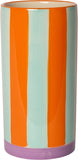 Vaas met strepen - mint/oranje/paars